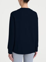 Felpa girocollo in Velvet Blu Donna - Ragno