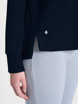 Felpa girocollo in Velvet  Blu Donna - Ragno