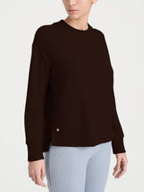 Felpa girocollo in Velvet  Marroni Donna - Ragno