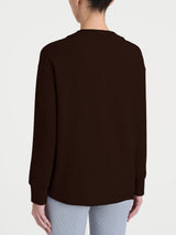 Felpa girocollo in Velvet  Marroni Donna - Ragno