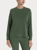 Felpa girocollo in Velvet  Verdi Donna - Ragno