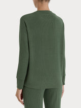 Felpa girocollo in Velvet  Verdi Donna - Ragno