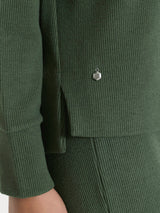 Felpa girocollo in Velvet  Verdi Donna - Ragno