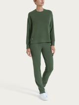 Felpa girocollo in Velvet  Verdi Donna - Ragno