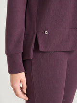 Damen-Sweatshirt mit Rundhalsausschnitt aus Samt in Violett – Ragno