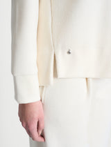 Felpa con collo a ciambella in Velvet Bianchi Donna - Ragno