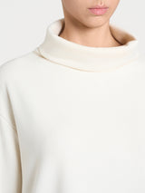 Felpa con collo a ciambella in Velvet Bianchi Donna - Ragno