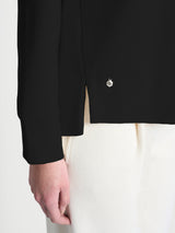 Felpa con collo a ciambella in Velvet Neri Donna - Ragno