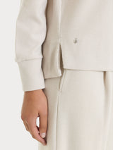 Felpa con collo a ciambella in Velvet Bianchi Donna - Ragno