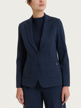Blazer de dos botones en Compact con Cashmere Azul para mujer - Ragno