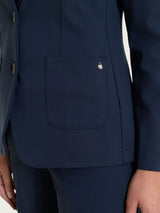 Blazer due bottoni in Compact con Cashmere Blu Donna - Ragno