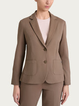 Blazer due bottoni in Cashmere Compact Marroni Donna - Ragno