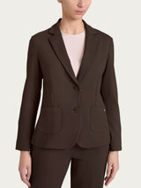 Blazer due bottoni in Compact con Cashmere Marroni Donna - Ragno