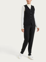 Gilet con quattro bottoni in Cashmere Compact Neri Donna - Ragno
