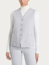 Gilet con quattro bottoni in Cashmere Compact Neri Donna - Ragno