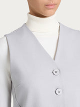 Gilet con quattro bottoni in Cashmere Compact Neri Donna - Ragno