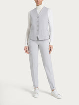 Gilet con quattro bottoni in Cashmere Compact Neri Donna - Ragno