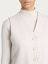 Gilet con quattro bottoni in Cashmere Compact Bianchi Donna - Ragno
