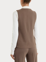 Gilet con quattro bottoni in Cashmere Compact Marroni Donna - Ragno
