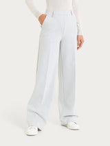 Pantalone a palazzo con tasche in Compact con Cashmere Neri Donna - Ragno