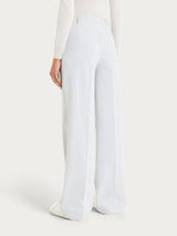 Pantalone a palazzo con tasche in Compact con Cashmere Neri Donna - Ragno