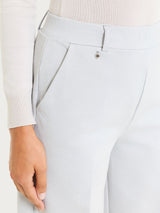 Pantalone a palazzo con tasche in Compact con Cashmere Neri Donna - Ragno