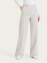 Pantalone a palazzo con tasche in Compact con Cashmere Bianchi Donna - Ragno