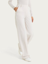 Pantalone a palazzo con tasche in Cashmere Compact Bianchi Donna - Ragno