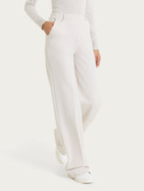 Pantalone a palazzo con tasche in Cashmere Compact Bianchi Donna - Ragno