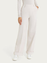 Pantalone a palazzo con tasche in Cashmere Compact Bianchi Donna - Ragno