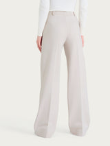 Pantalone a palazzo con tasche in Compact con Cashmere Bianchi Donna - Ragno