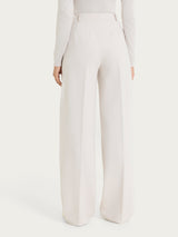 Pantalone a palazzo con tasche in Cashmere Compact Bianchi Donna - Ragno