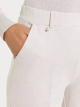 Pantalone a palazzo con tasche in Compact con Cashmere Bianchi Donna - Ragno