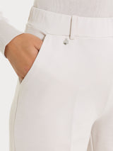 Pantalone a palazzo con tasche in Cashmere Compact Bianchi Donna - Ragno