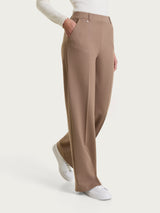 Pantalone a palazzo con tasche in Cashmere Compact Marroni Donna - Ragno