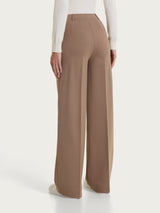 Pantalone a palazzo con tasche in Cashmere Compact Marroni Donna - Ragno
