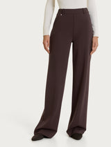 Pantalone a palazzo con tasche in Cashmere Compact Marroni Donna - Ragno