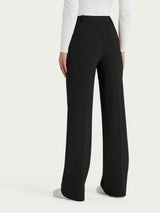 Pantalone ampio con tasche in Compact con Cashmere Neri Donna - Ragno