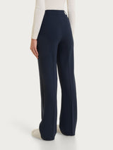 Pantalone ampio con tasche in Cashmere Compact Blu Donna - Ragno