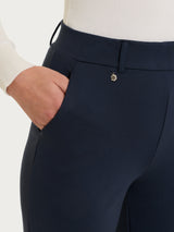 Pantalone ampio con tasche in Cashmere Compact Blu Donna - Ragno