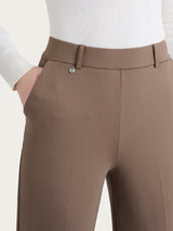 Pantalone ampio con tasche in Cashmere Compact Marroni Donna - Ragno