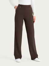 Pantalone ampio con tasche in Cashmere Compact Marroni Donna - Ragno
