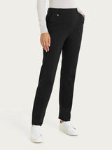 Pantalone dritto con tasche in Compact con Cashmere Neri Donna - Ragno