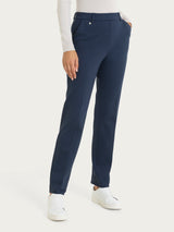 Pantalone dritto con tasche in Compact con Cashmere Blu Donna - Ragno