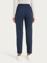 Pantalone dritto con tasche in Cashmere Compact Blu Donna - Ragno