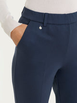 Pantalone dritto con tasche in Cashmere Compact Blu Donna - Ragno