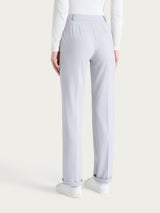 Pantalone dritto con tasche in Cashmere Compact Neri Donna - Ragno