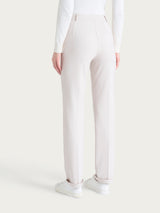 Pantalone dritto con tasche in Cashmere Compact Bianchi Donna - Ragno