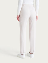 Pantalone dritto con tasche in Cashmere Compact Bianchi Donna - Ragno