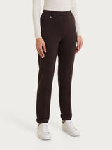 Pantalone dritto con tasche in Cashmere Compact Marroni Donna - Ragno